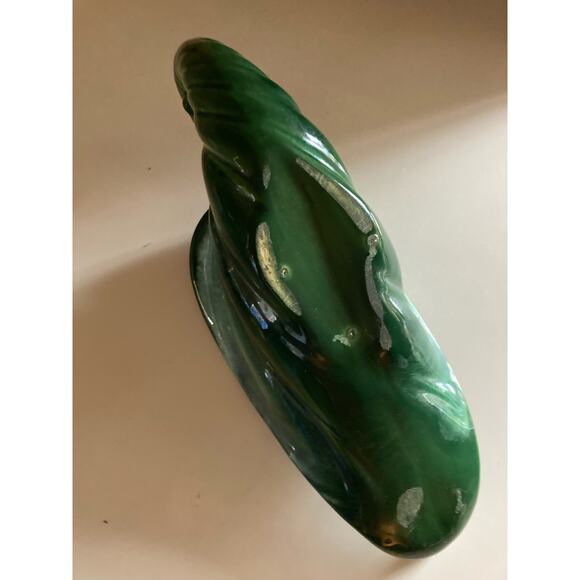 Mid Century XL Royal Haeger Glazed Ceramic Cornacupia Green Planter - Picture 6 of 6